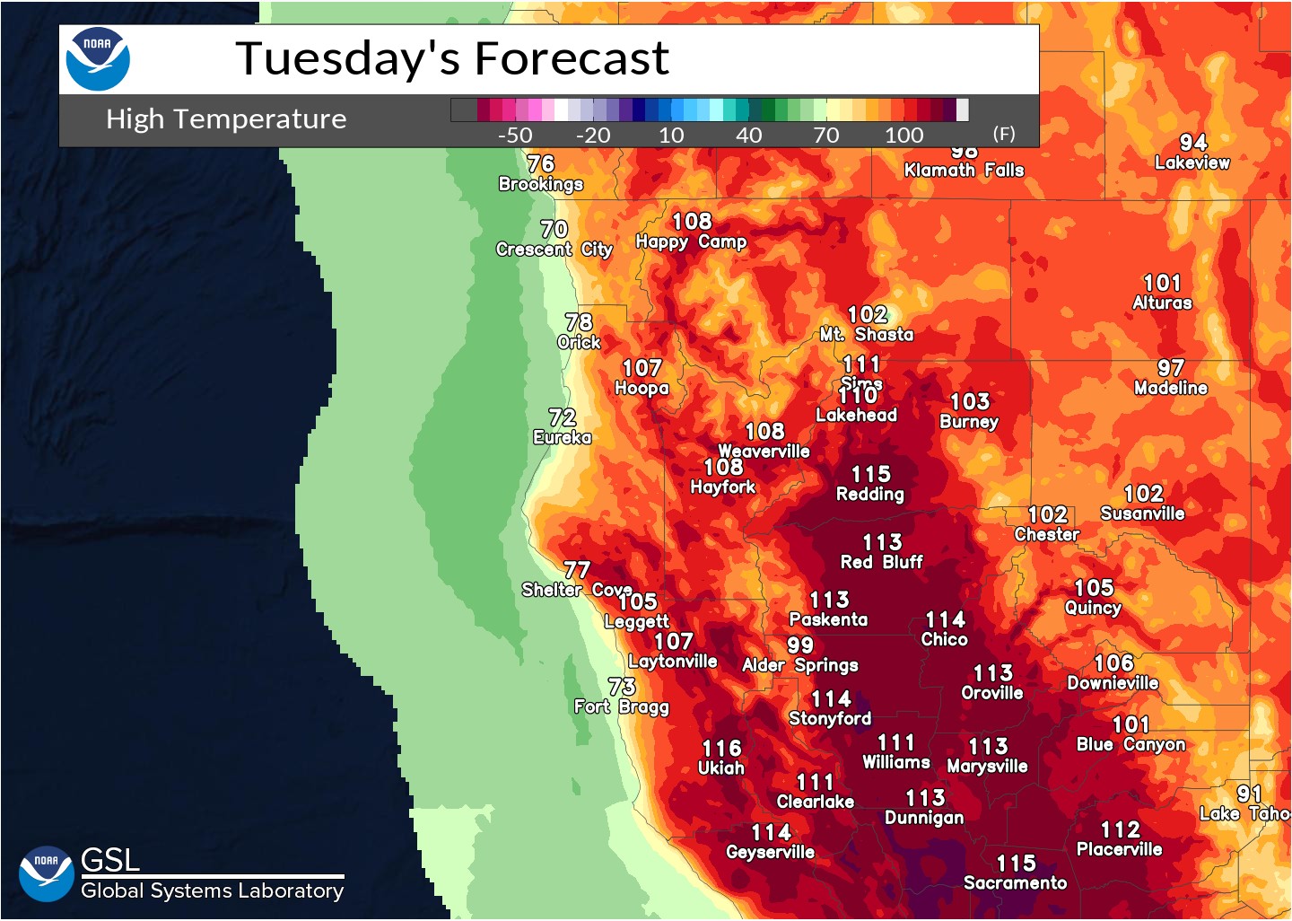 Ukiah hits alltime high temp of 117; six cooling stations open in