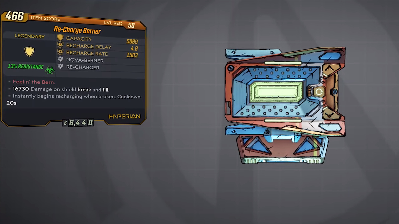 ReCharge Berner » Borderlands 3 Legendary Shield » MentalMars