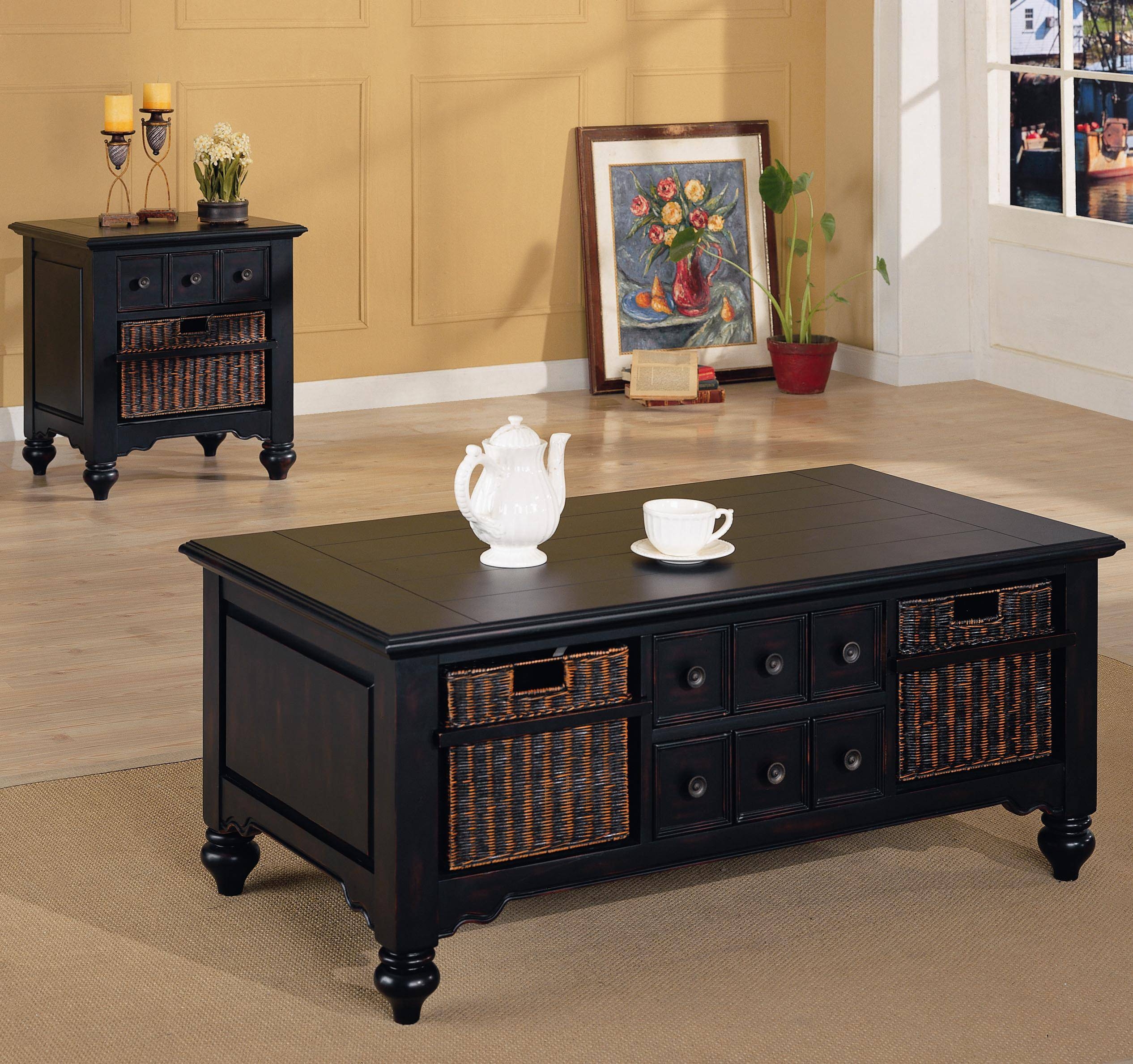 2024 Best of Coffee Table with Wicker Basket Storage