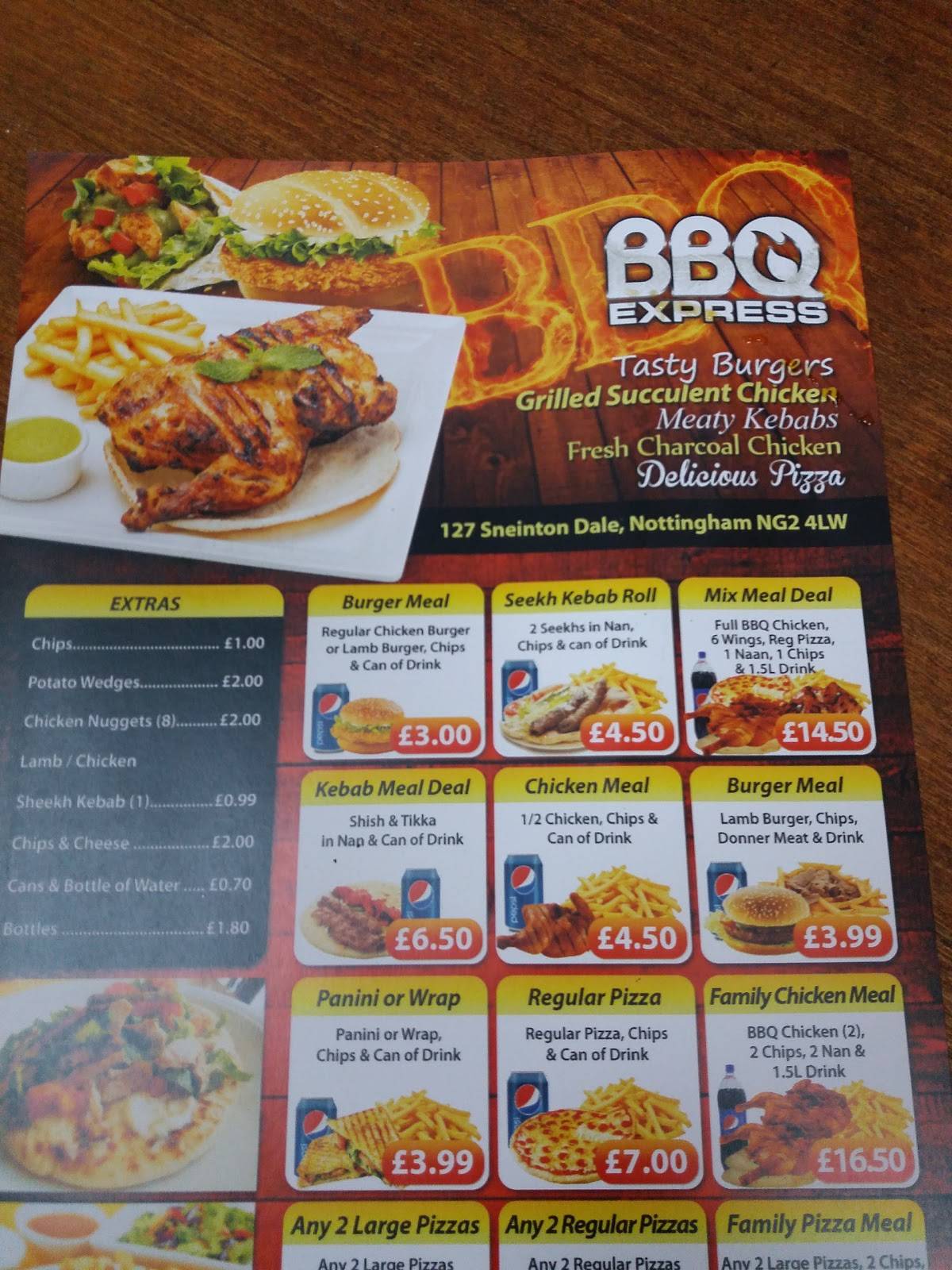 Menu at BBQ Express, Nottingham, 127 Sneinton Dl
