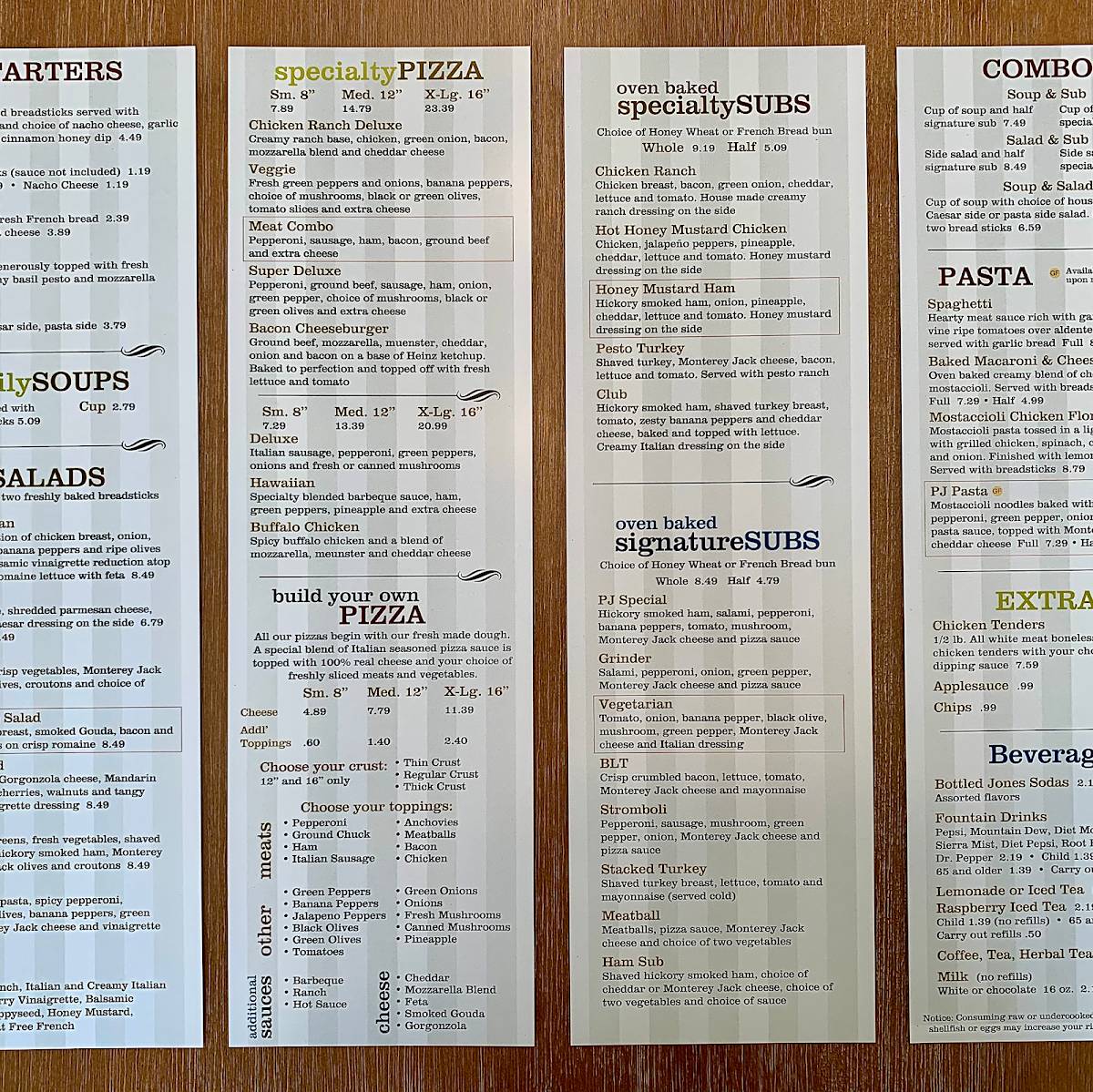 Menu at Pizza Junction pizzeria, Huntington