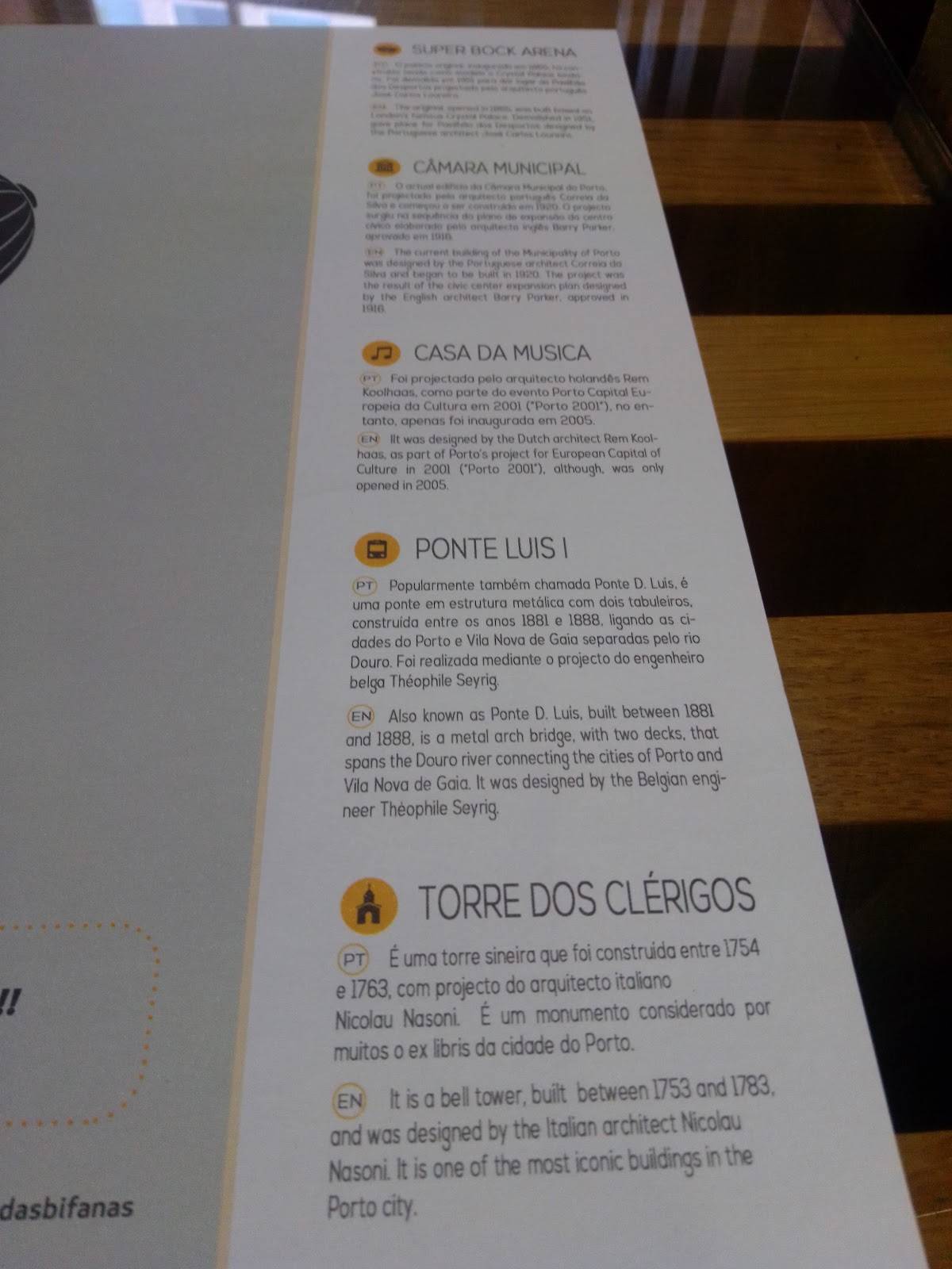 Carta del restaurante Conga, Oporto