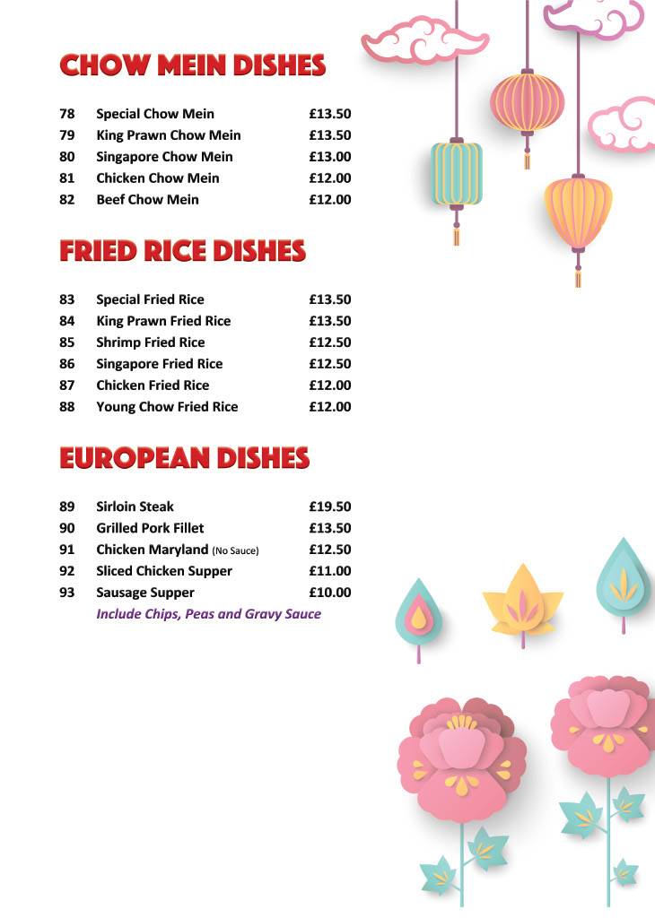 Menu at Good Fortune restaurant, Belfast, Eastleigh Dr