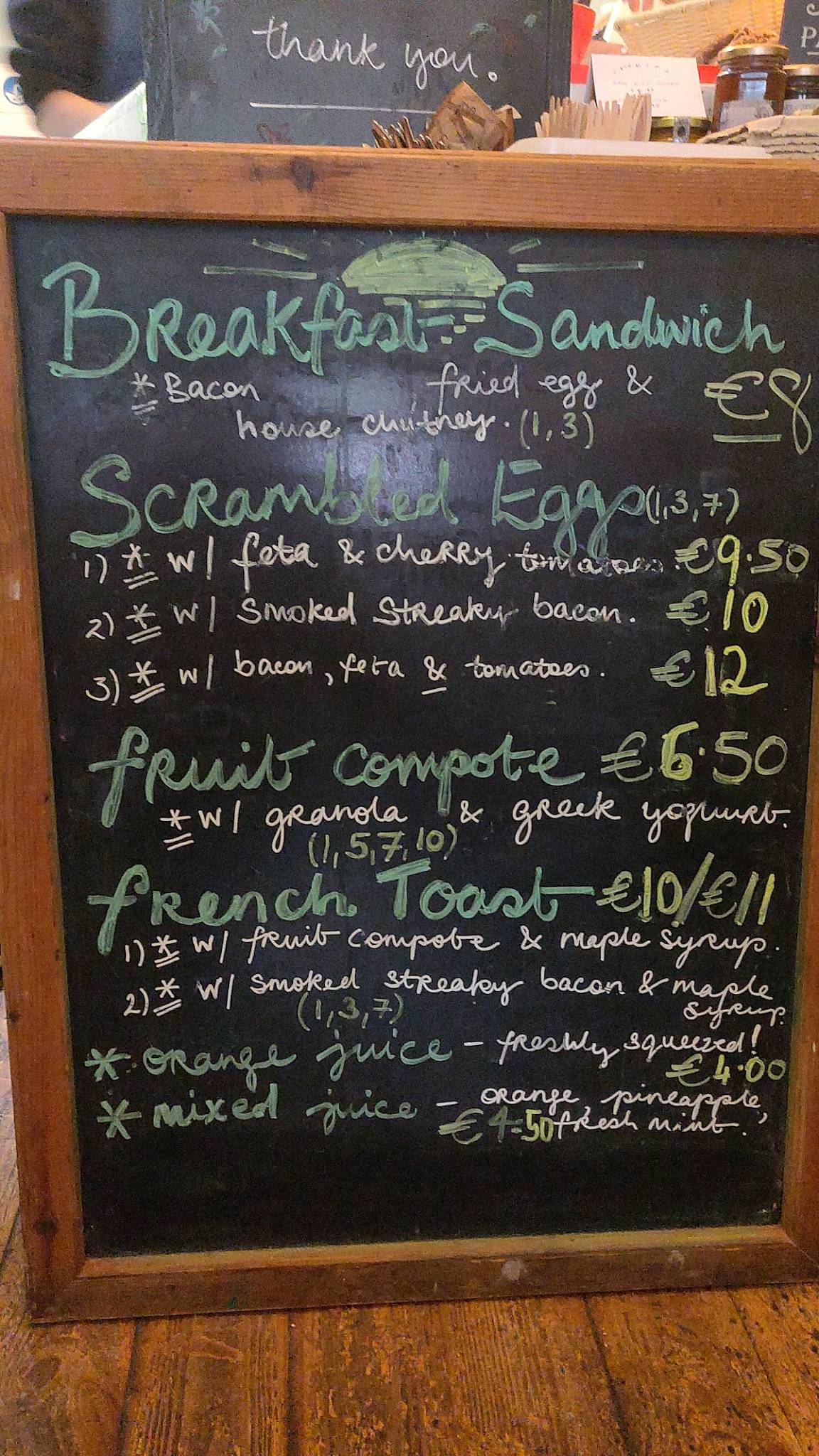 Menu at Antons cafe, Galway, 12 Father Griffin Rd