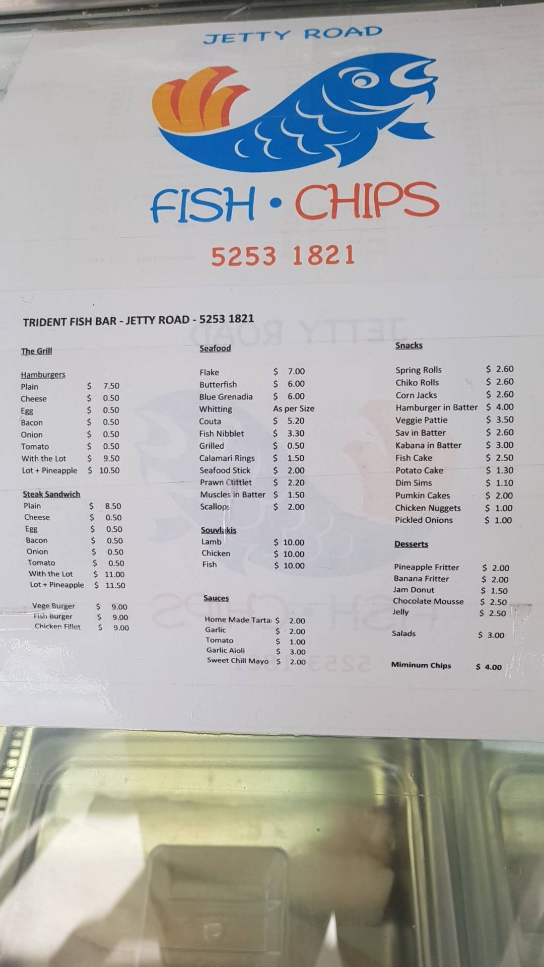 Menu at Jetty Rd Fish & Chips fast food, Clifton Springs