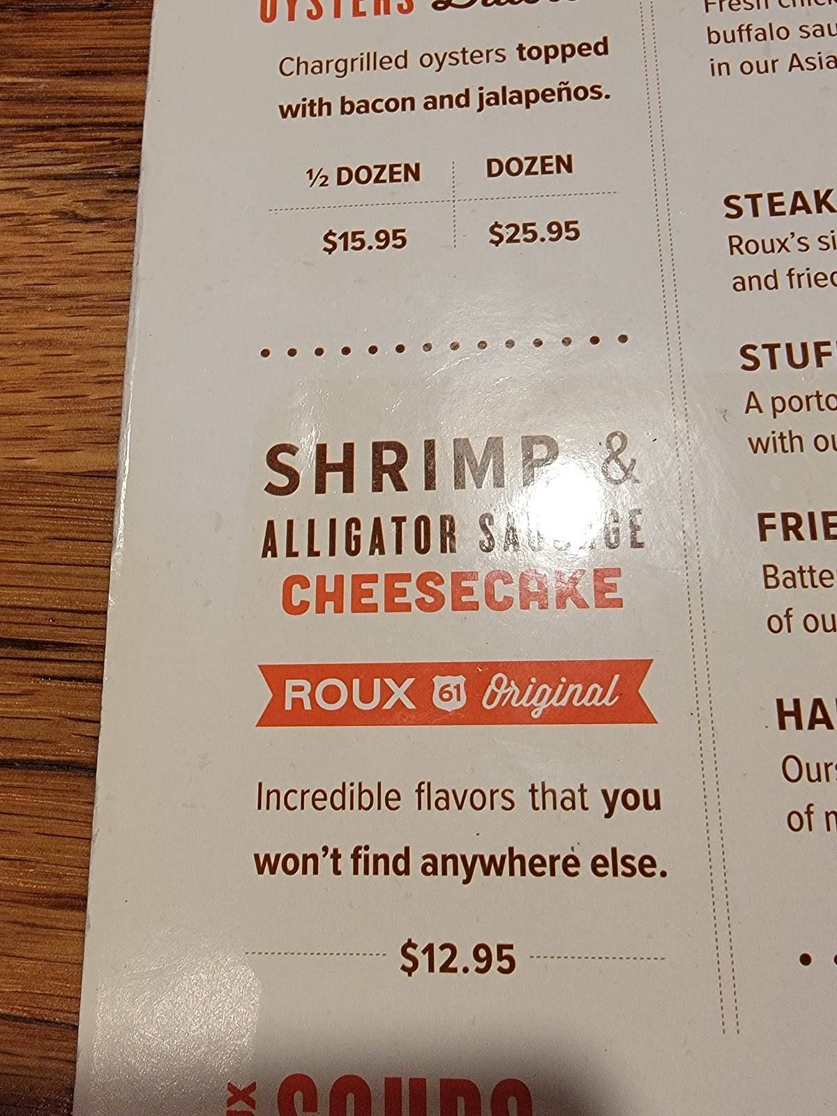 Menu at Roux 61 steakhouse, Natchez