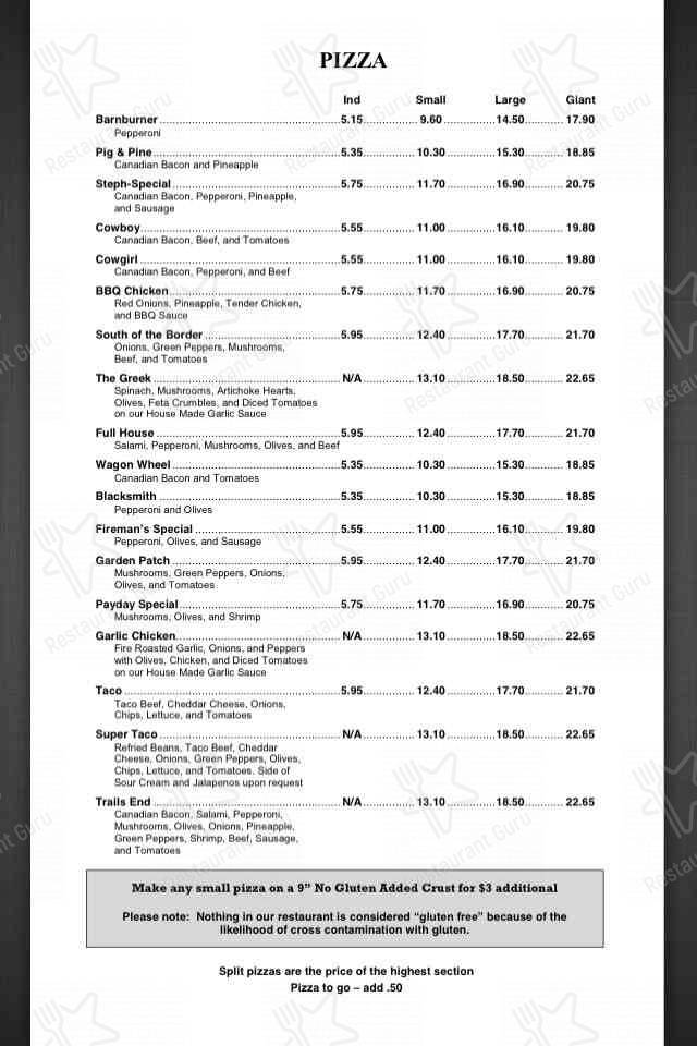 Menu at The Home Place Restaurant, Silverton