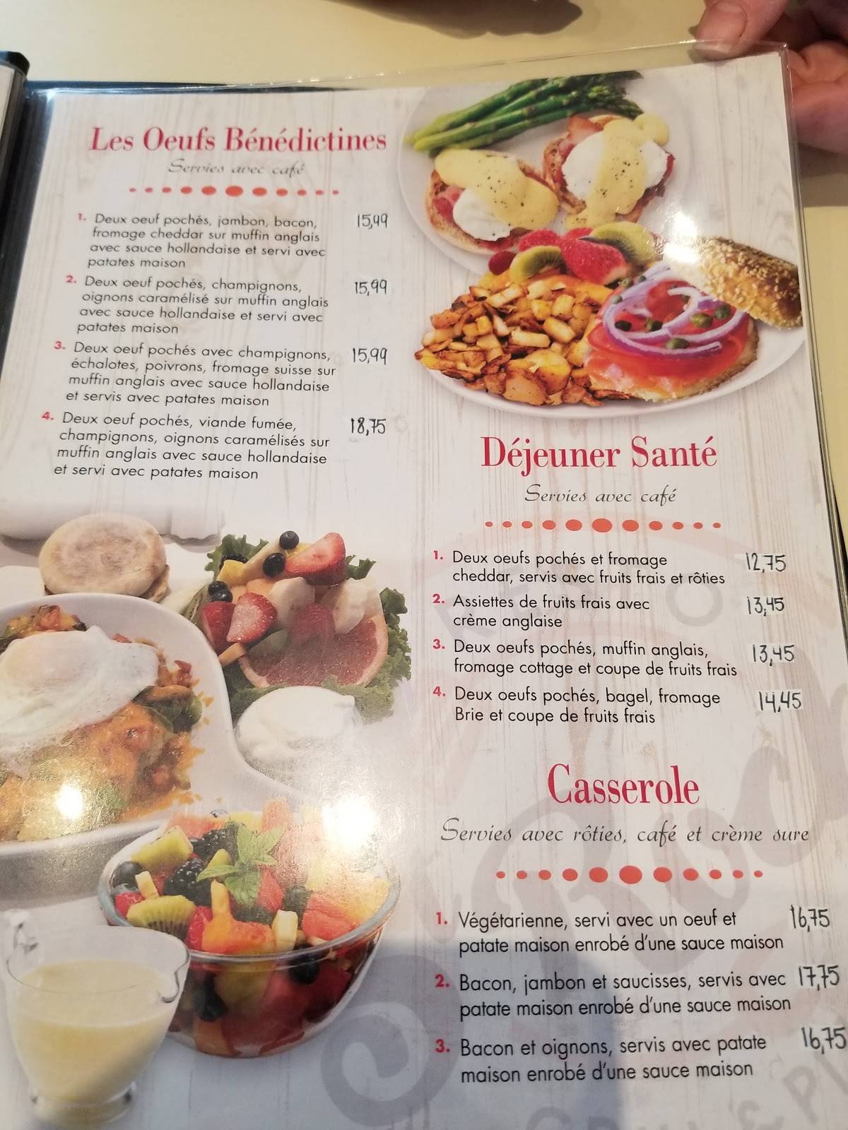 Menu au Resto StRoch restaurant, SaintRochdel'Achigan