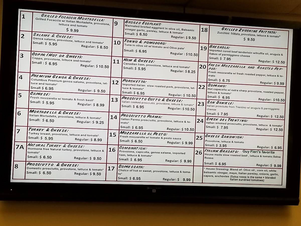 Menu at Italian Corner restaurant, East Providence, 10 Boyd Ave