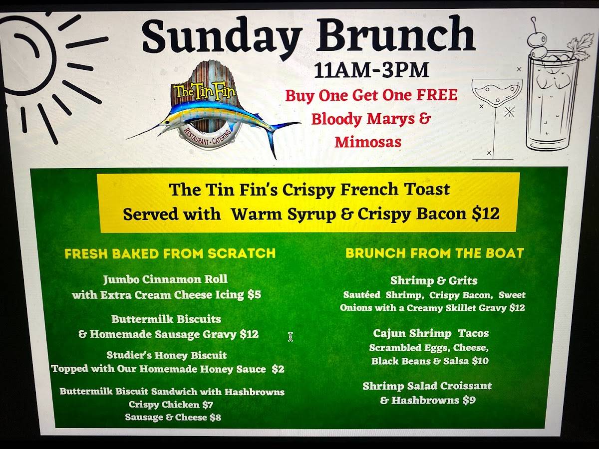 Menu at The Tin Fin Restaurant, Rincon