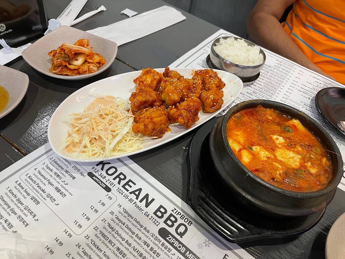 Menu at Zip Bob restaurant, Pooler