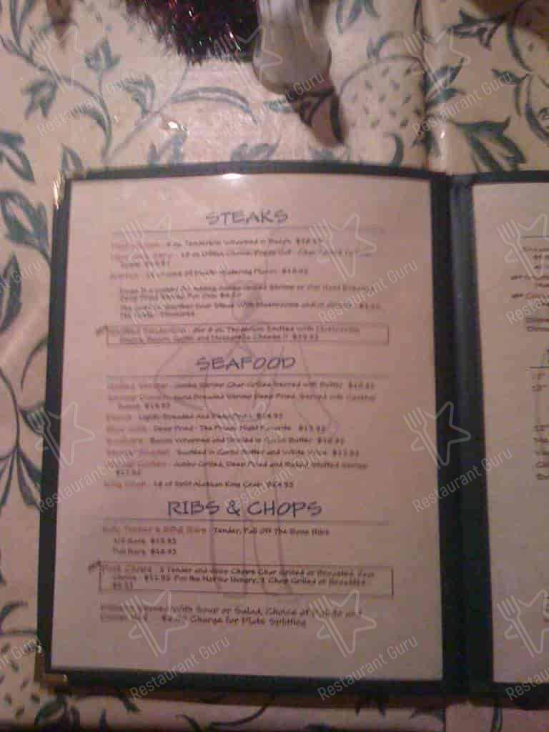 Menu at Billy Timbers Pub, Summit Lake, N9543 US45