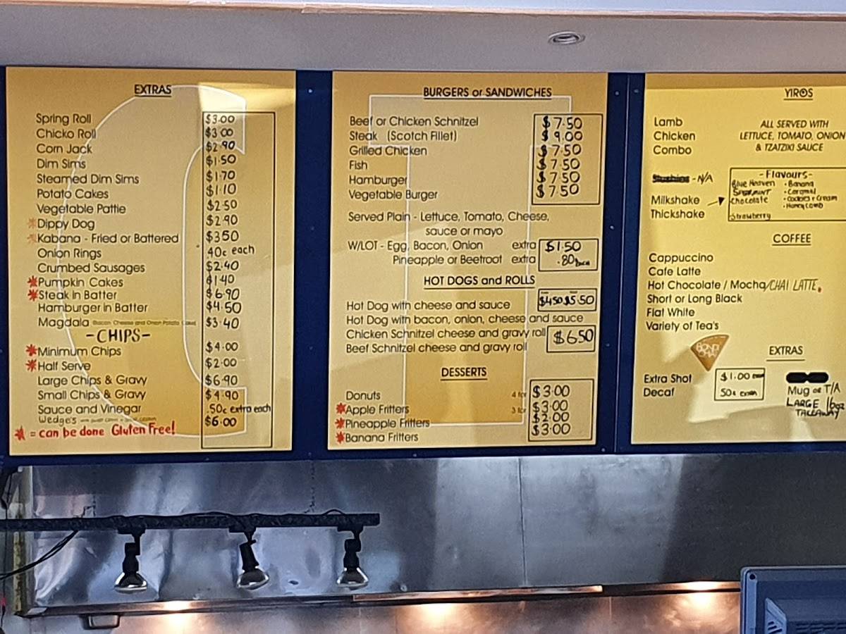 Menu at Fish And Chip Takeaway FACT fast food, Mount Gambier