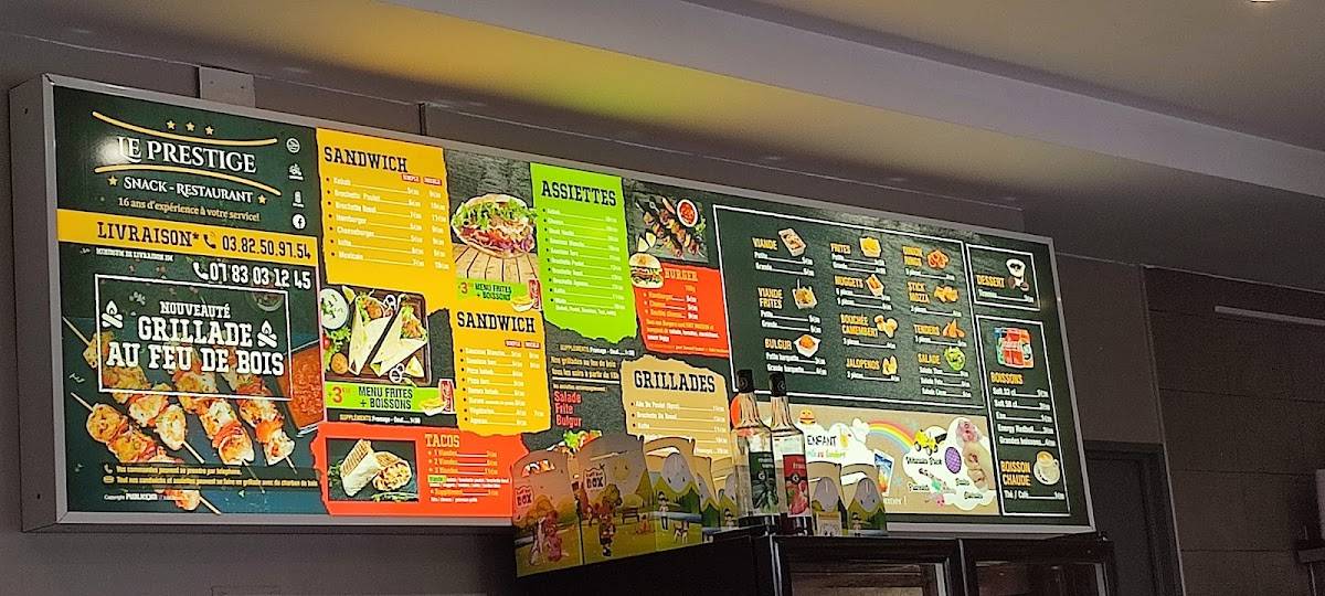 Menu au Snack Restaurant Kebab Prestige, Guénange, 26 Pl. SaintBenoît