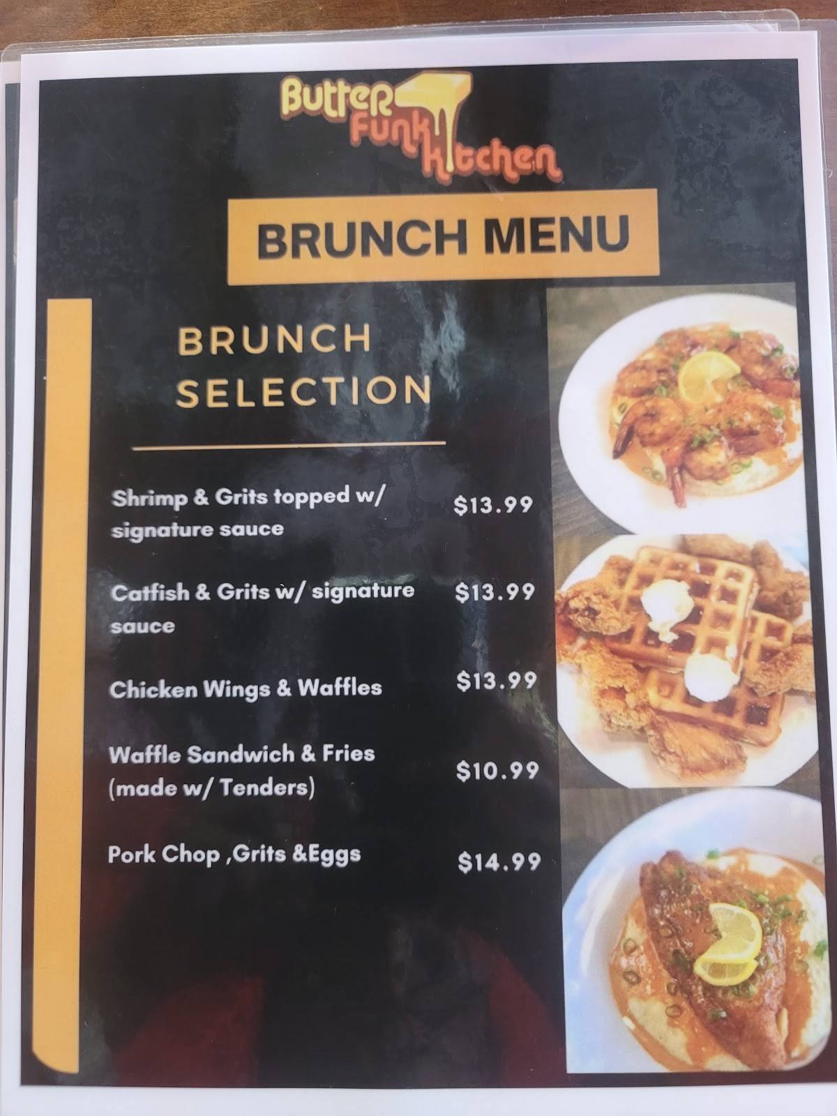 Menu at Butter Funk Kitchen restaurant, Houston