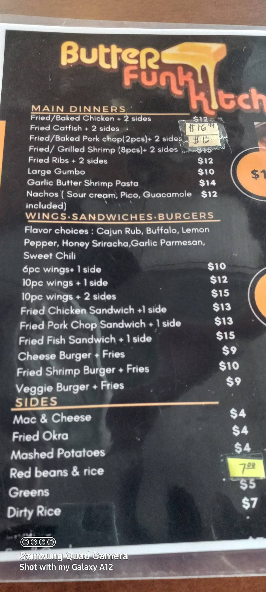 Menu at Butter Funk Kitchen restaurant, Houston