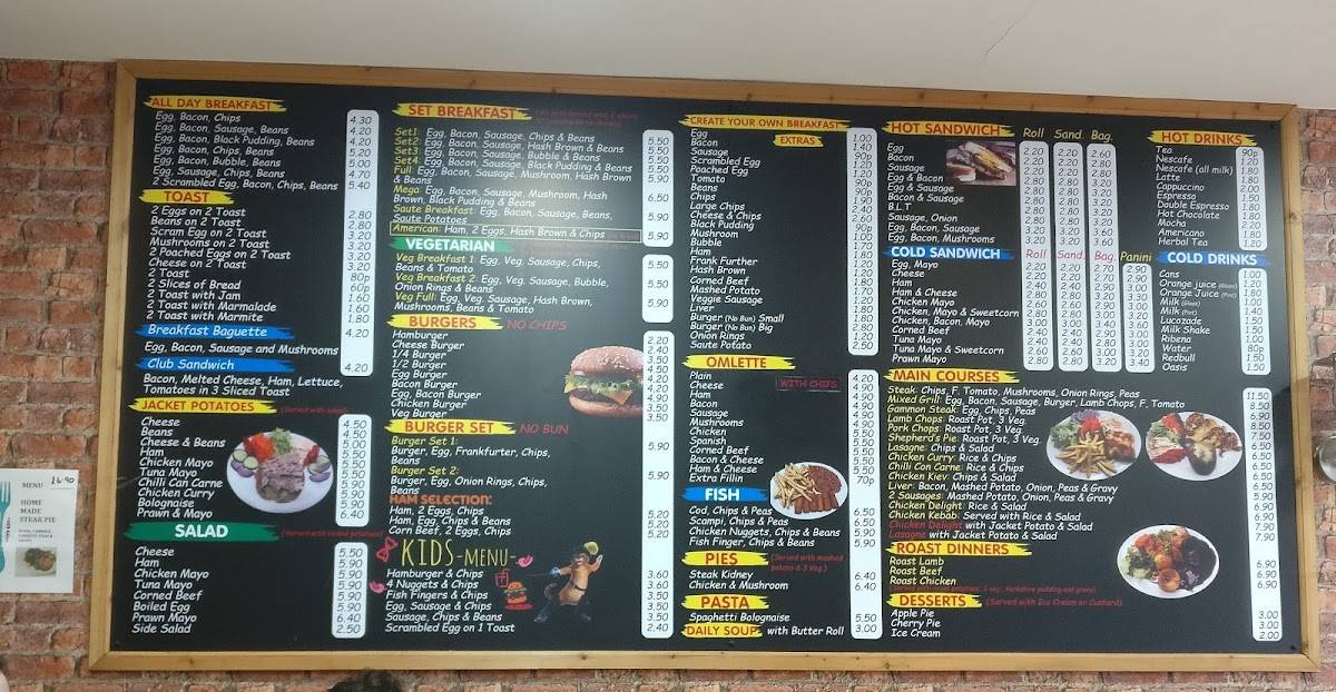 Menu at Maylands Cafe, Hemel Hempstead