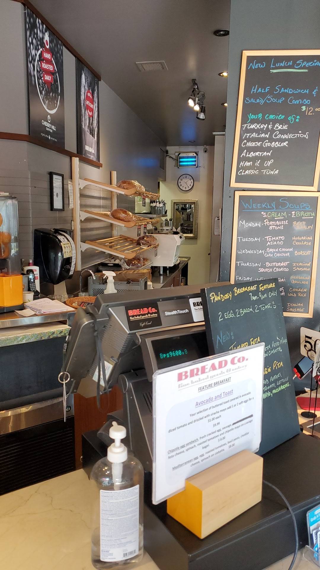 Menu at Bread Co. cafe, Kelowna, Pandosy St