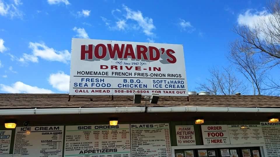Menu at Howards Drive In restaurant, West Brookfield, 121 E Main St