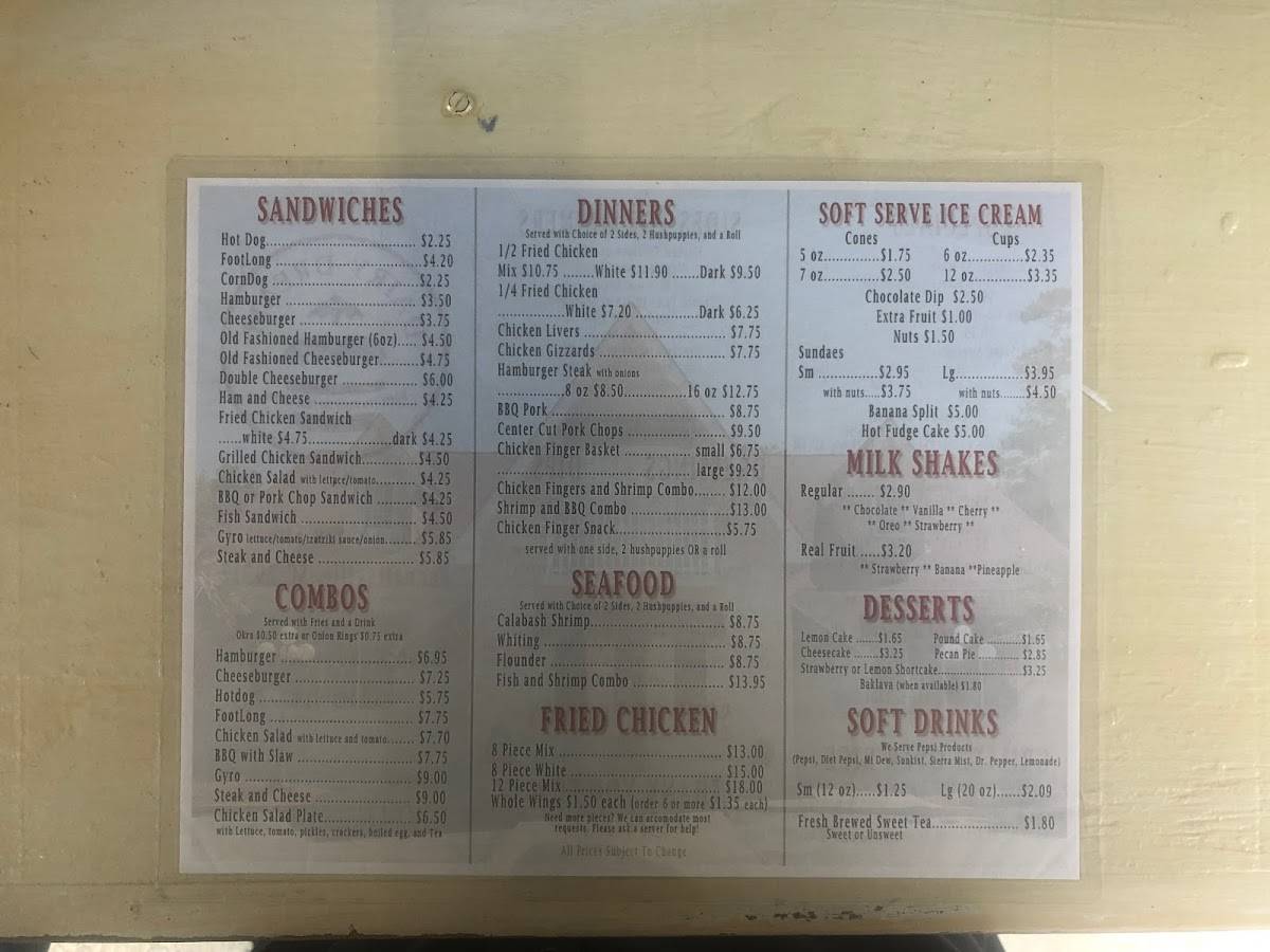 Menu at Dairy Dream Drive In restaurant,