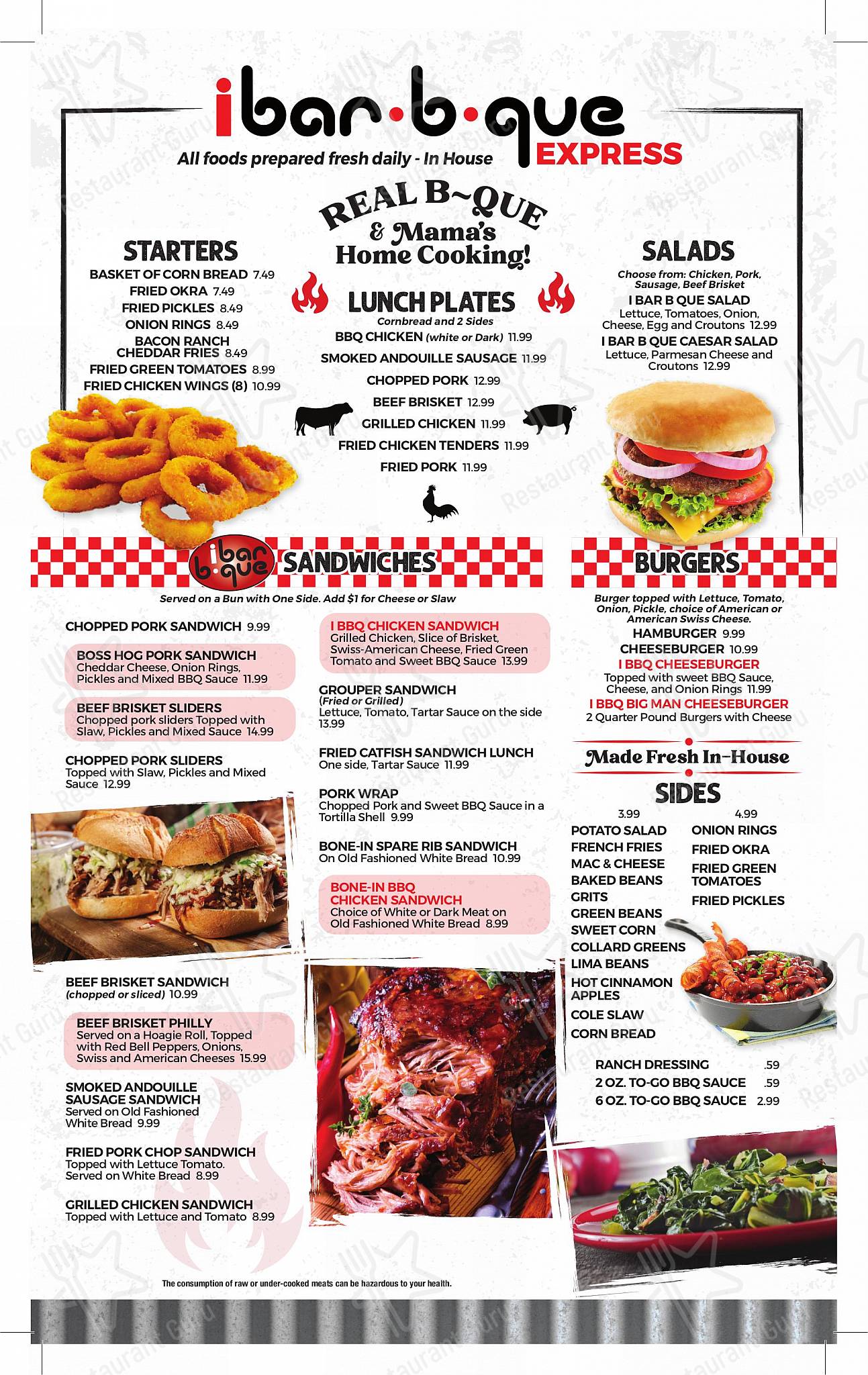 Menu at iBarbque Express, Fruitland Park