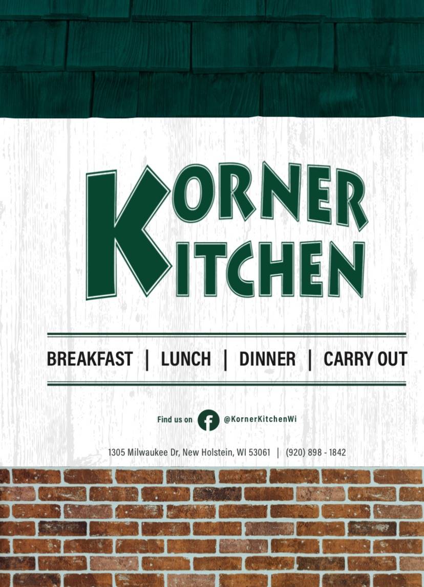Menu at Korner Kitchen restaurant, New Holstein, Milwaukee Dr