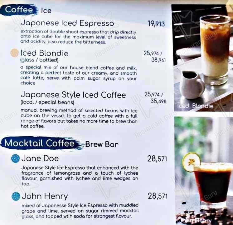Menu at Marka Coffee & Kitchen cafe, Bandung, Talaga Bodas St No.32