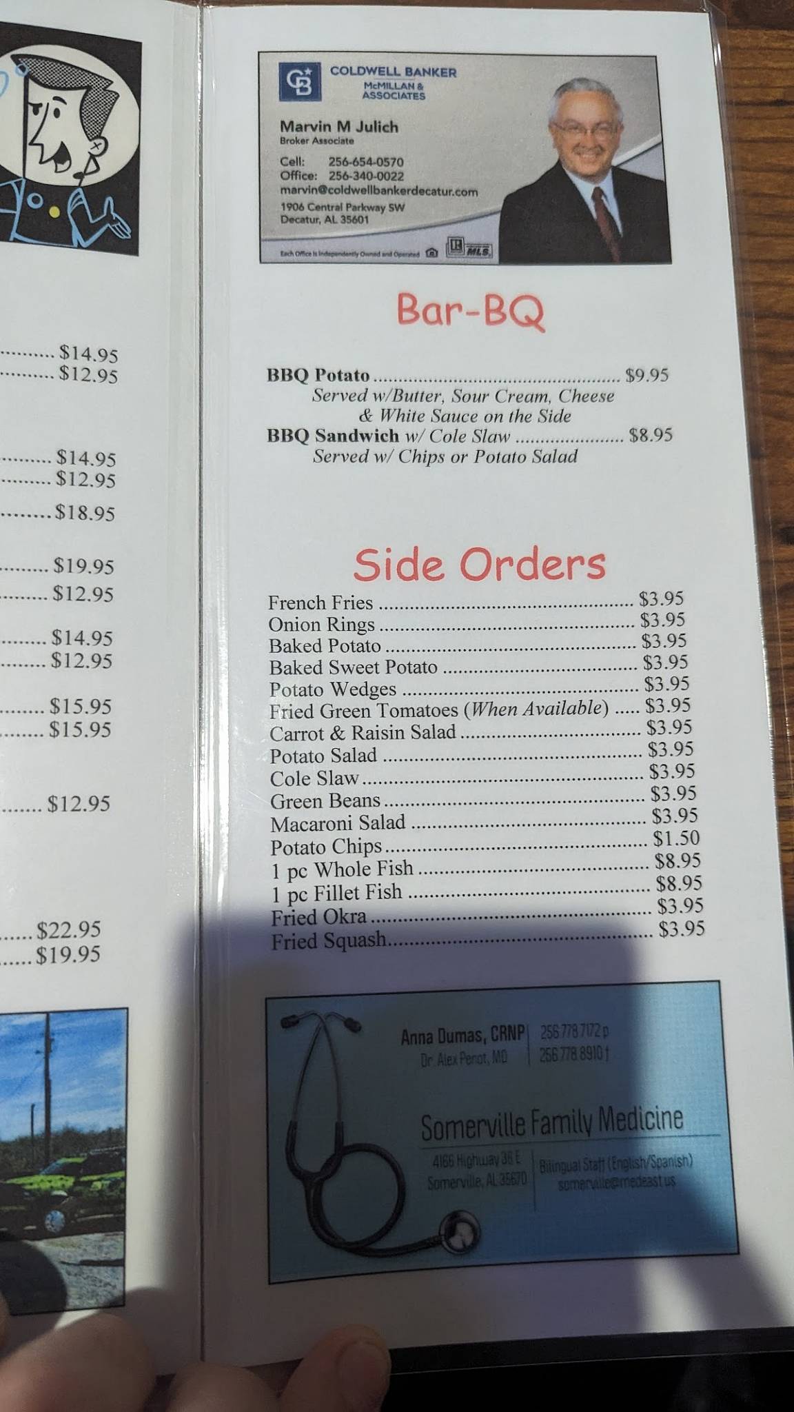 Menu at Libby's Catfish & Diner restaurant, Priceville, AL67