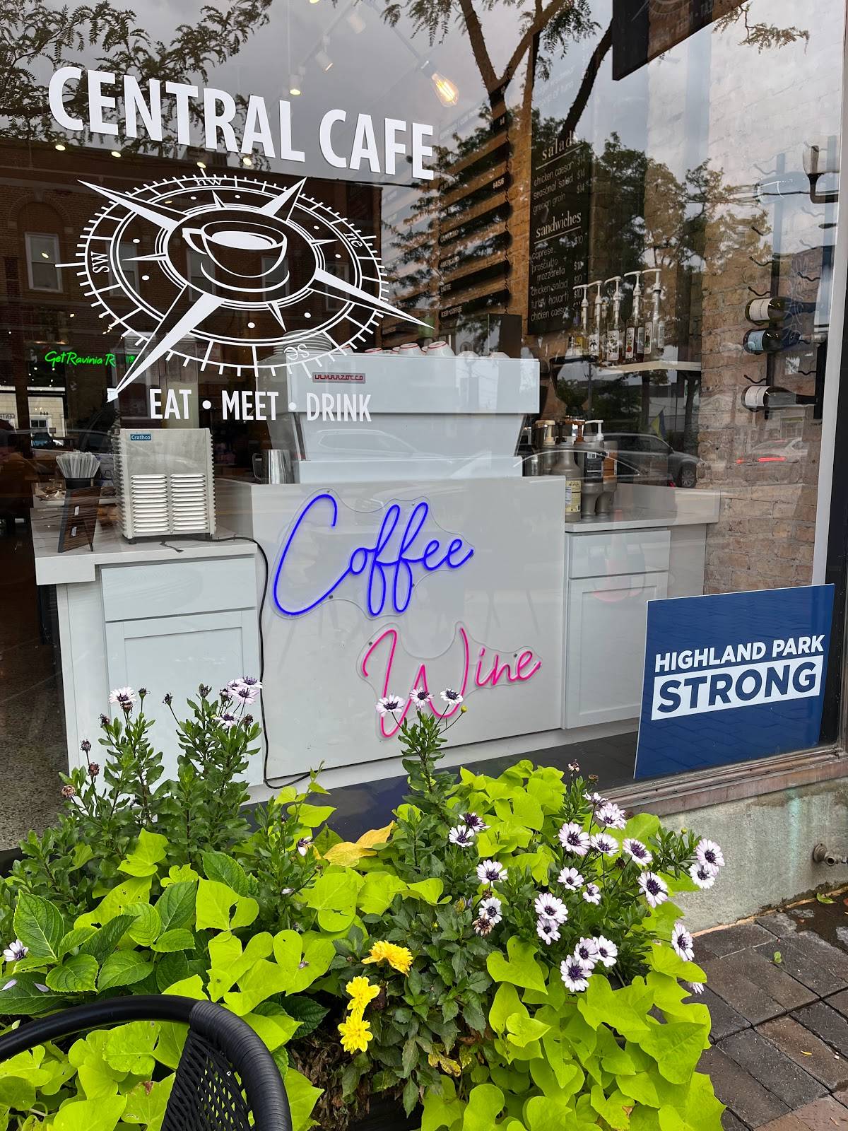 Menu at Central Cafe, Highland Park