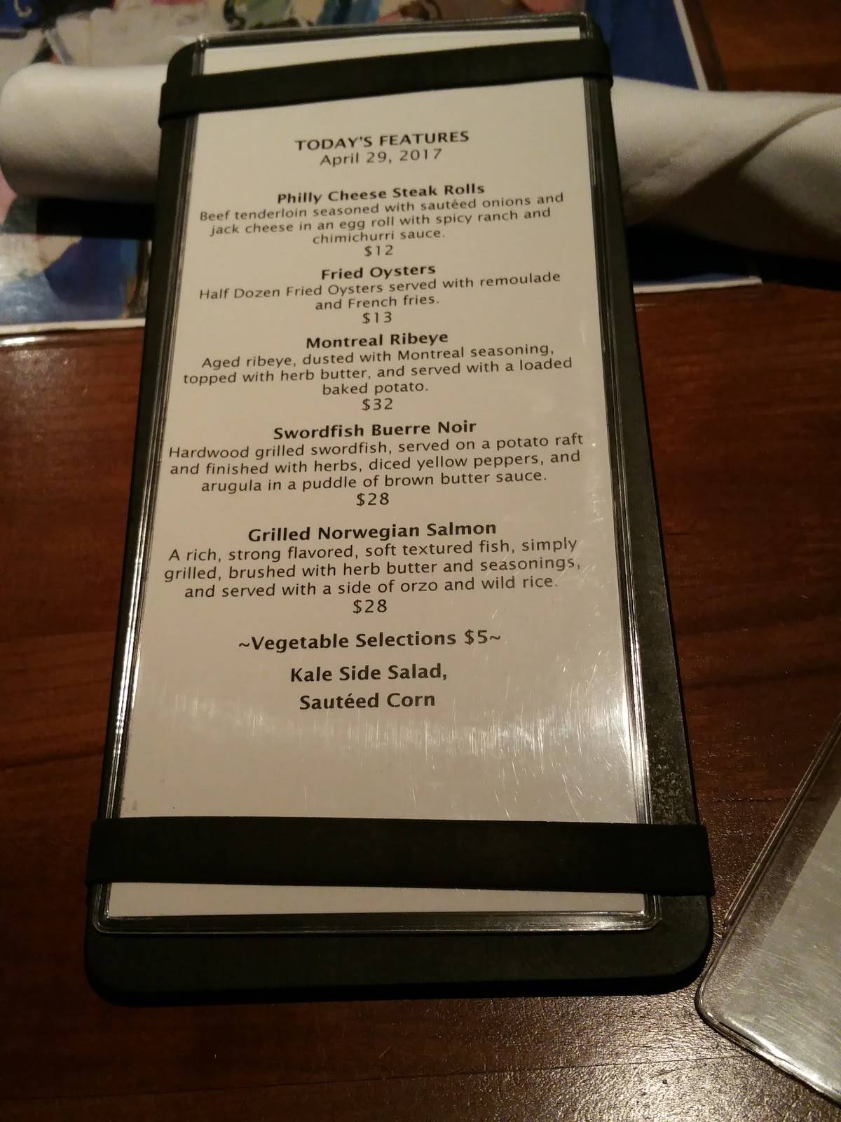 Menu at J. Alexander's Restaurant, Baton Rouge