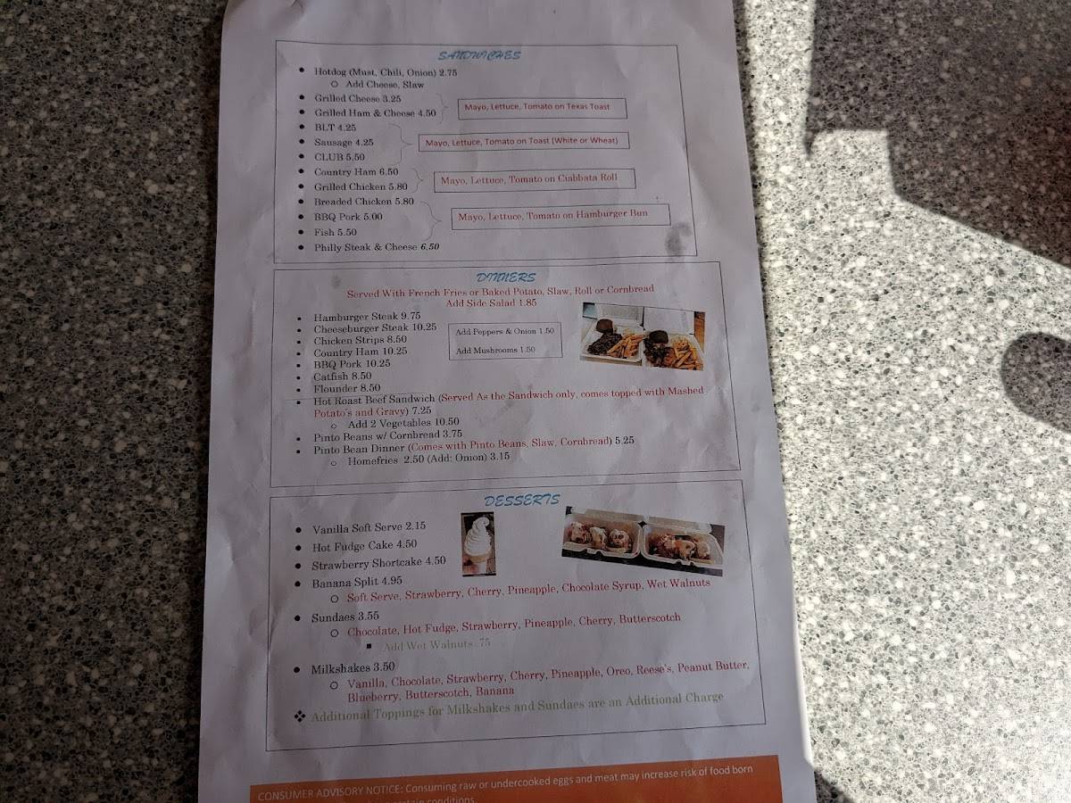 Menu at Burgers R Us restaurant, er City