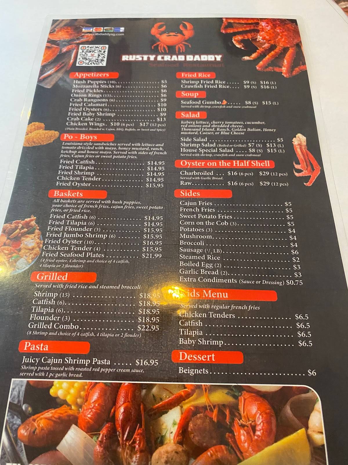 Menu at RUSTY CRAB DADDY restaurant, St.