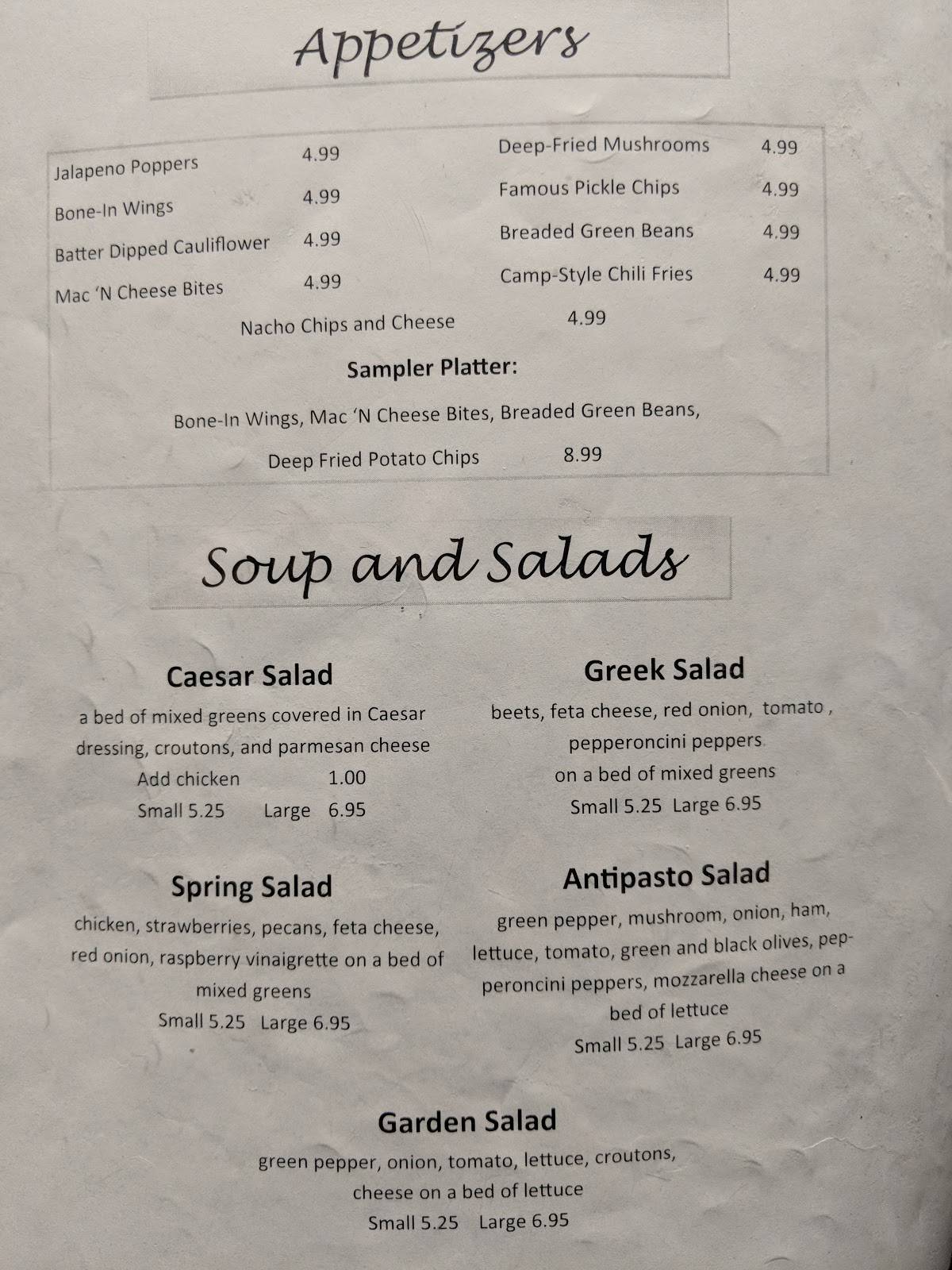 Menu at The Lodge pizzeria, Tawas City, US23