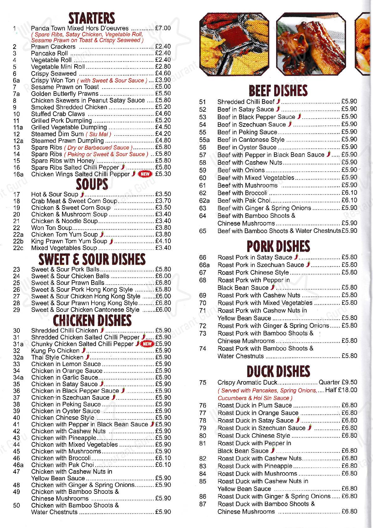 Menu at Panda Town fast food, Haywards Heath