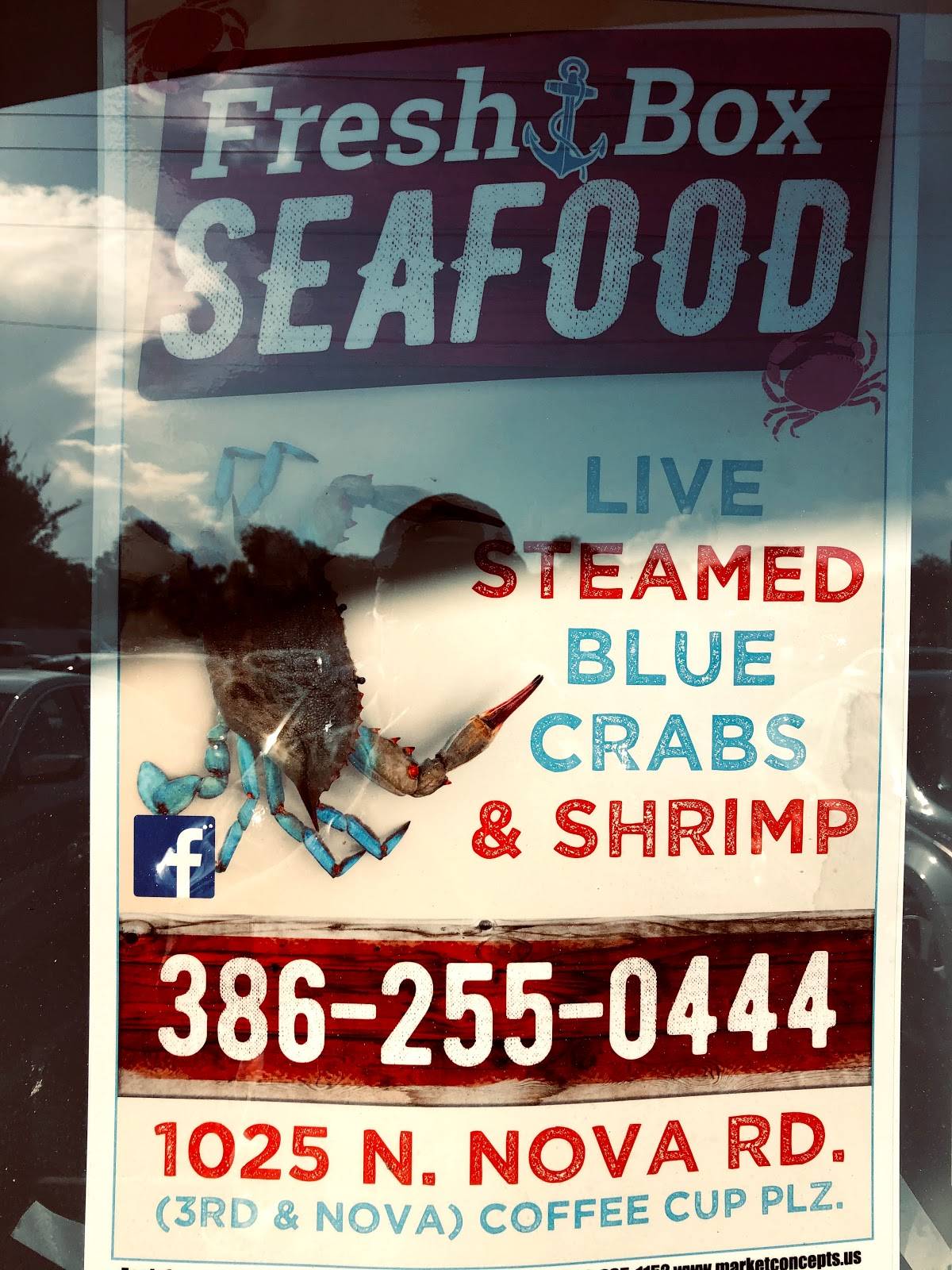 Menu at Fresh Box Seafood restaurant, Daytona Beach