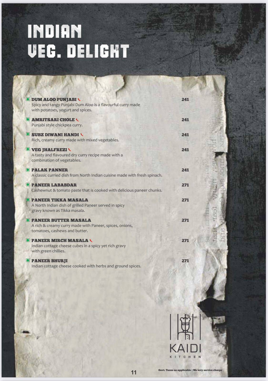 Menu at Kaidi Kitchen, Jamshedpur