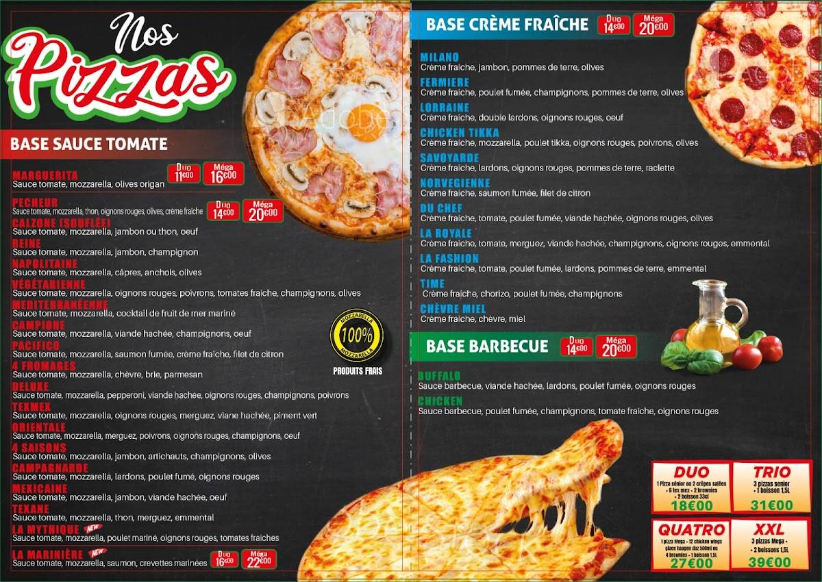 Menu au Apollo Pizza pizzeria, Nanterre