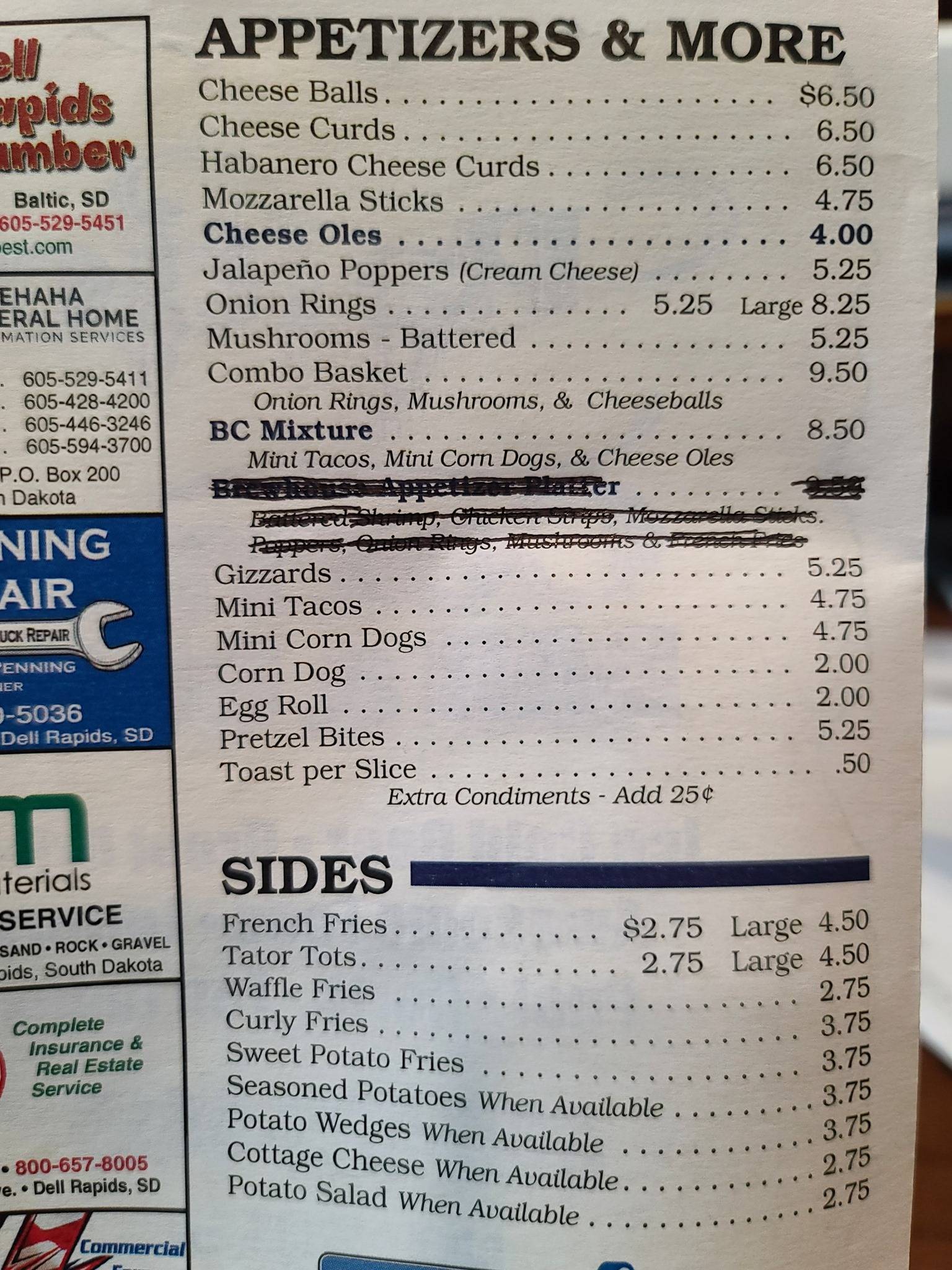 Menu at Baltic Corner pub & bar, Baltic