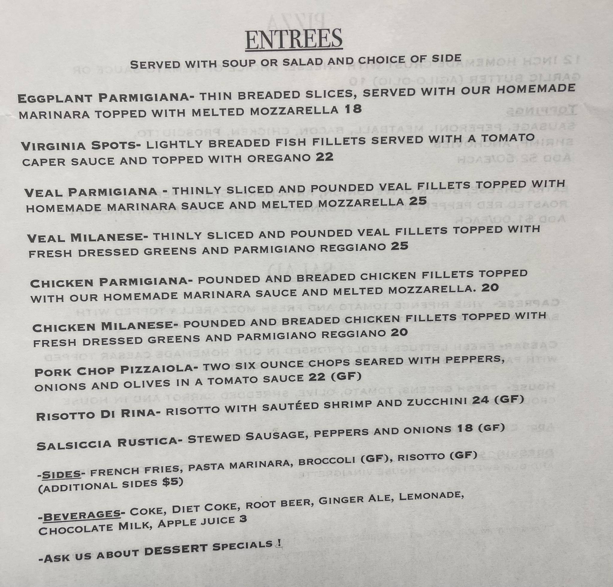 Menu at Cucina Rustica restaurant, Bainbridge, E Washington St