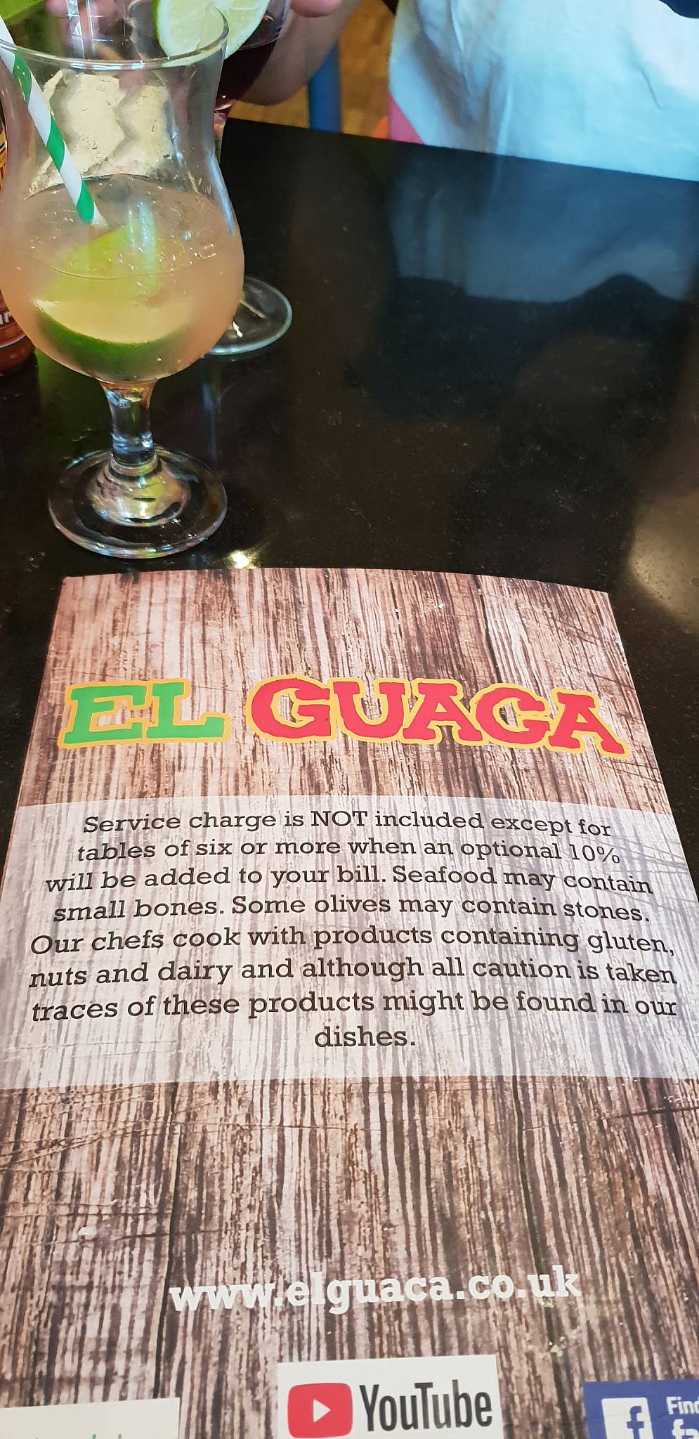 Menu at El Guaca restaurant, ClactononSea