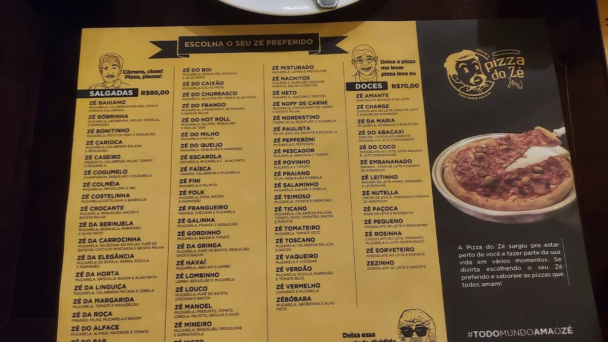 Menu em Pizza do Zé restaurante, Araraquara