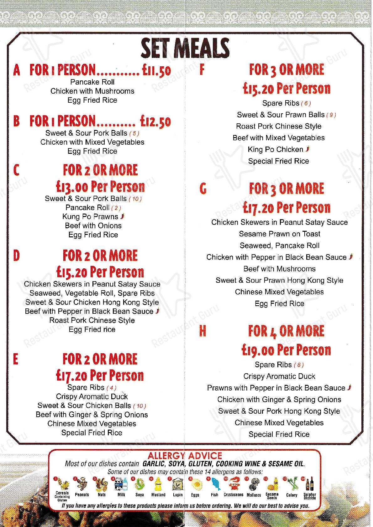 Menu at Panda Town fast food, Haywards Heath