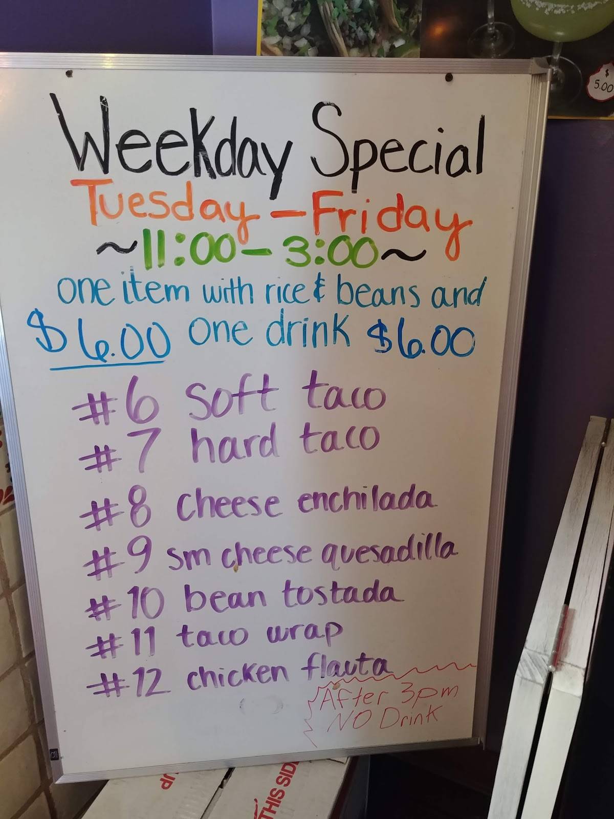 Menu at Tacos El Rey restaurant, Kenosha, Birch Rd