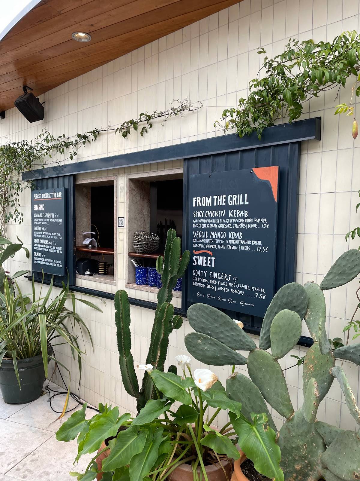 Menu at Javá Rooftop restaurant, Lisbon