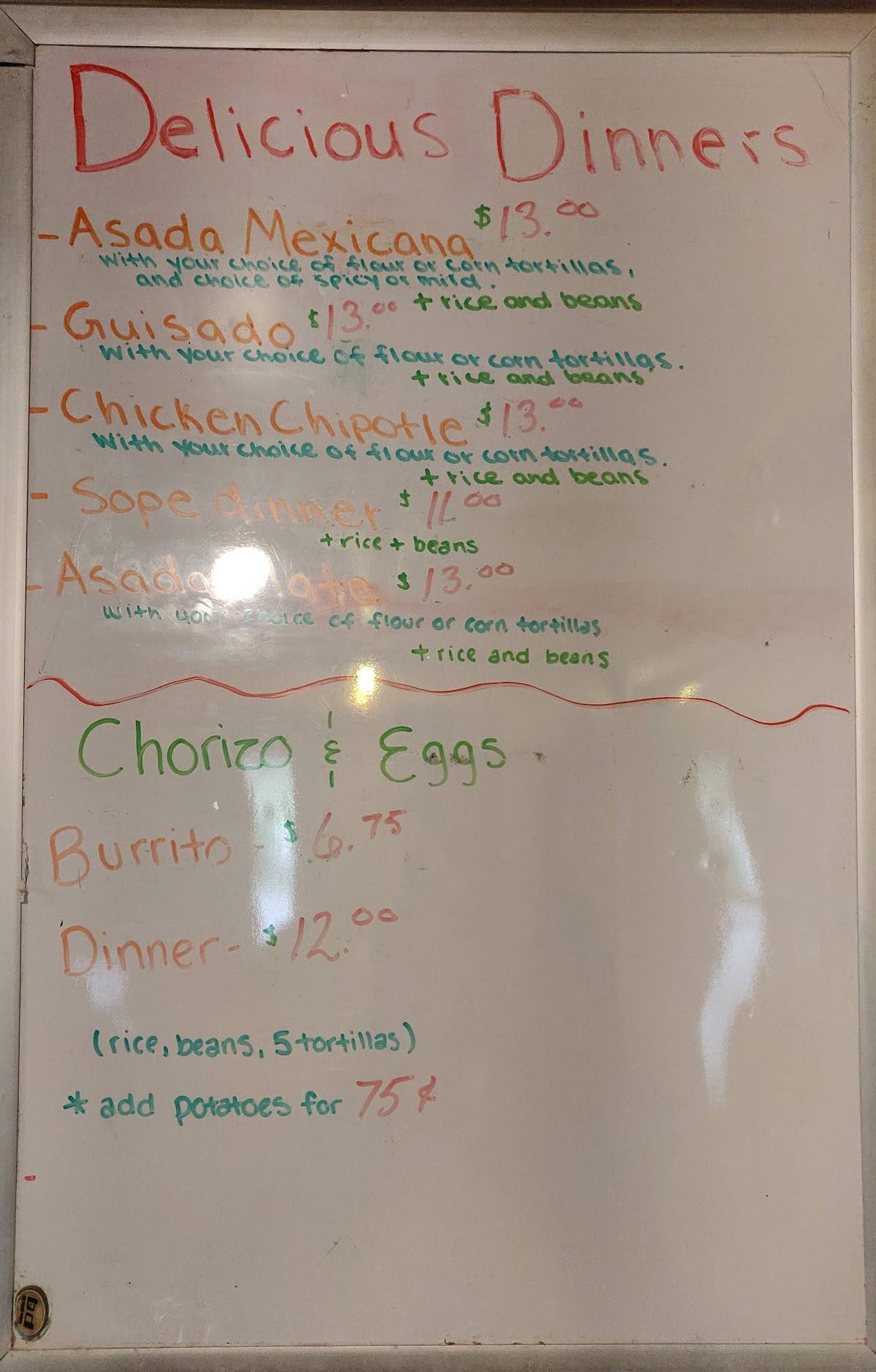 Menu at Tacos El Rey restaurant, Kenosha, Birch Rd