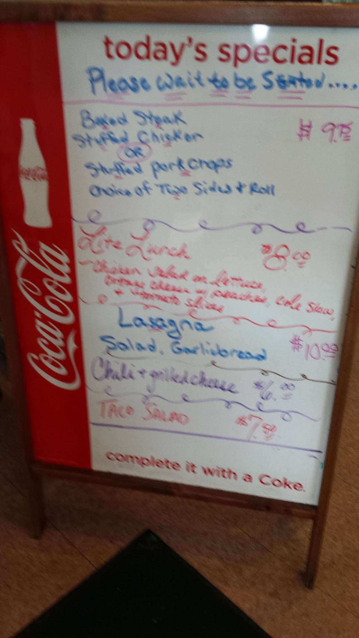 Menu at Philippi Inn restaurant, Philippi, Barbour County Hwy