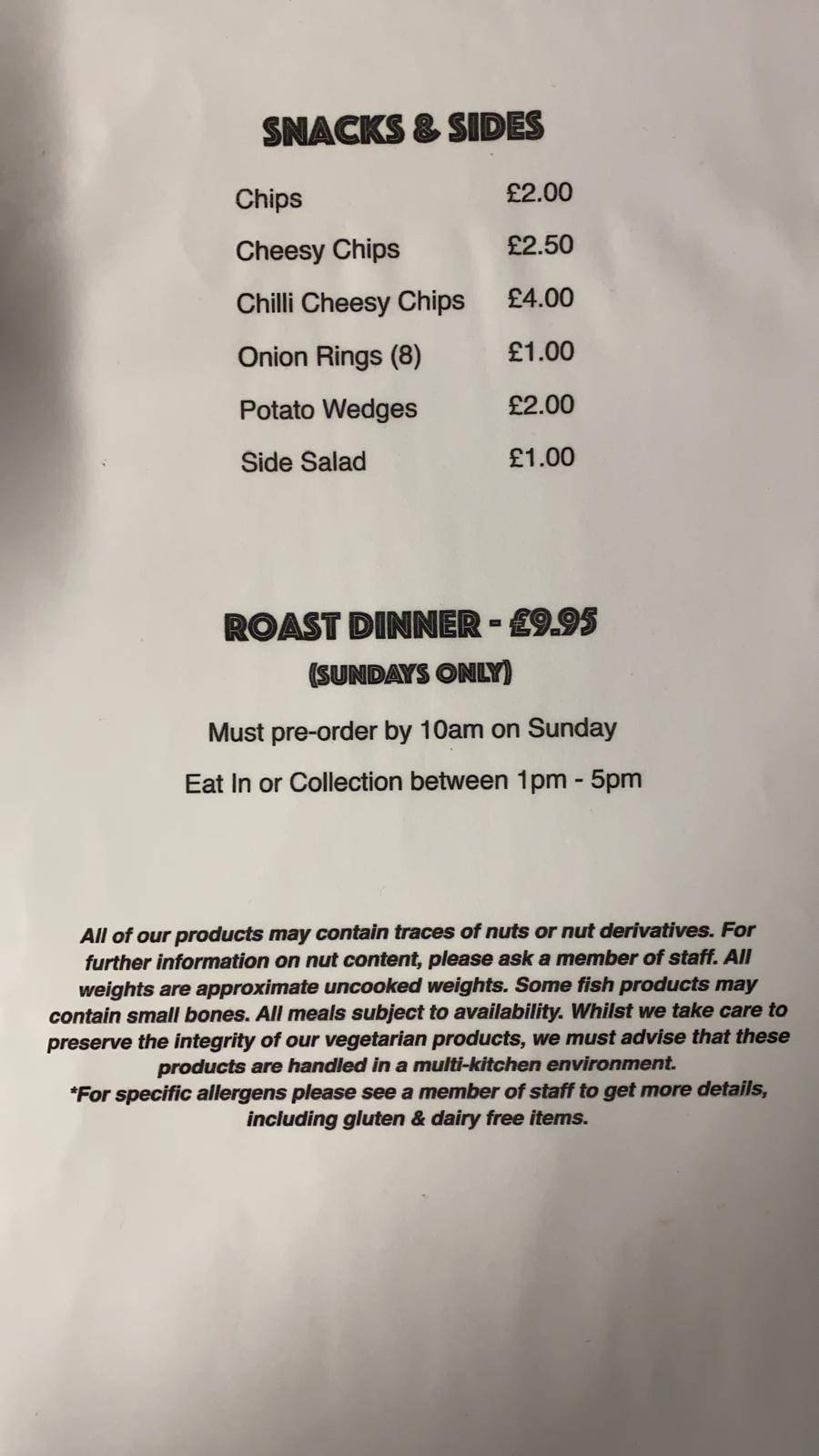 Menu at The Anchor Inn pub & bar, Malvern, 6 Yates Hay Rd