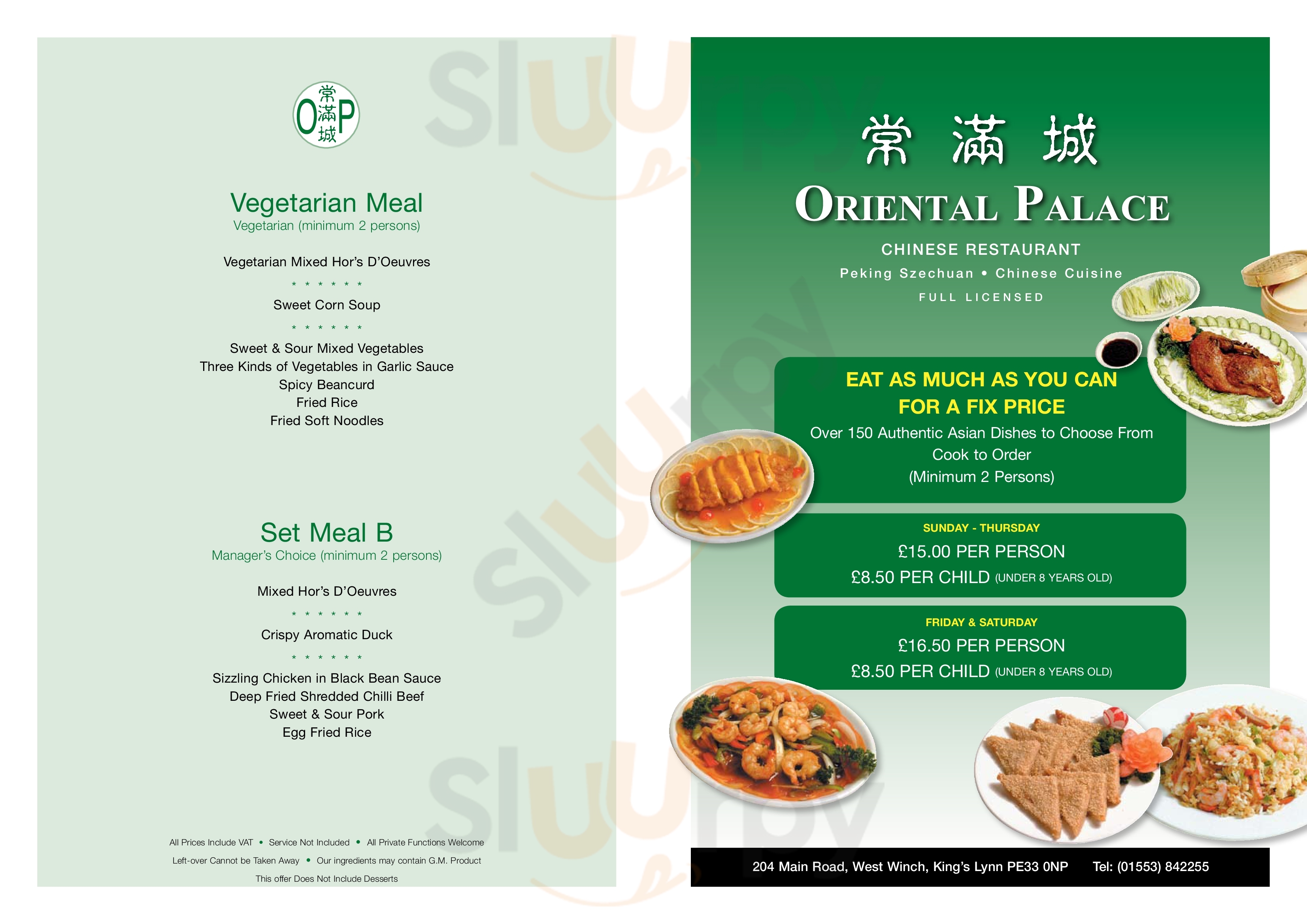 Oriental Palace menù, King's Lynn Main Menu Sluurpy