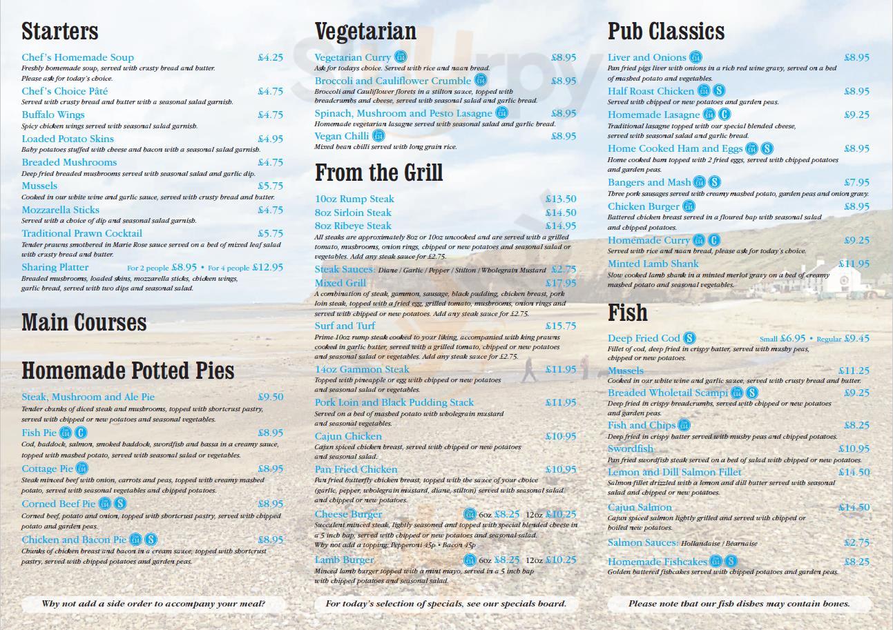 The Ship Inn menù, SaltburnbytheSea Main Menu Sluurpy