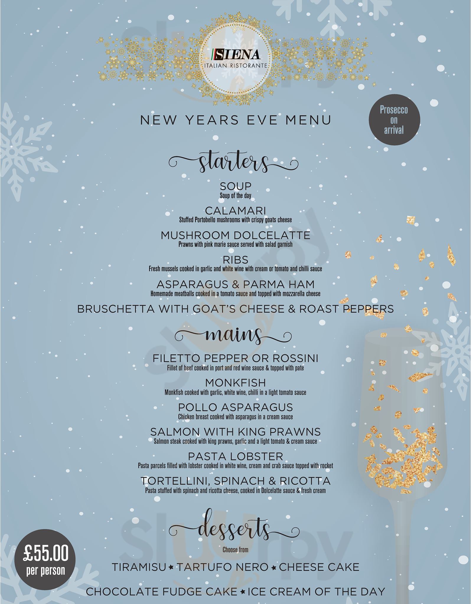 Siena Restaurant menù, Swinton Main Menu Sluurpy